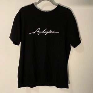 H&M Black t-shirt w/ white letters USED